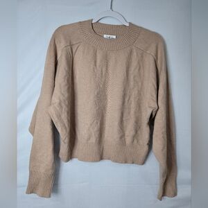 Charlotte Avery Women's Tan Crew Neck Sweater Size Small